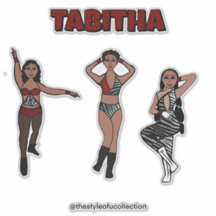 Sticker Tri Styled Red Zebra Dancer #1