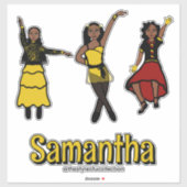 Sticker Tri-Stylisé Rouge Jaune Noir Danseur (Feuille)