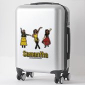 Sticker Tri-Stylisé Rouge Jaune Noir Danseur (Sur valise)