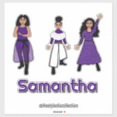 Sticker Tri- Stylisé Violet Blanc Argent Danseur #2 (Feuille)