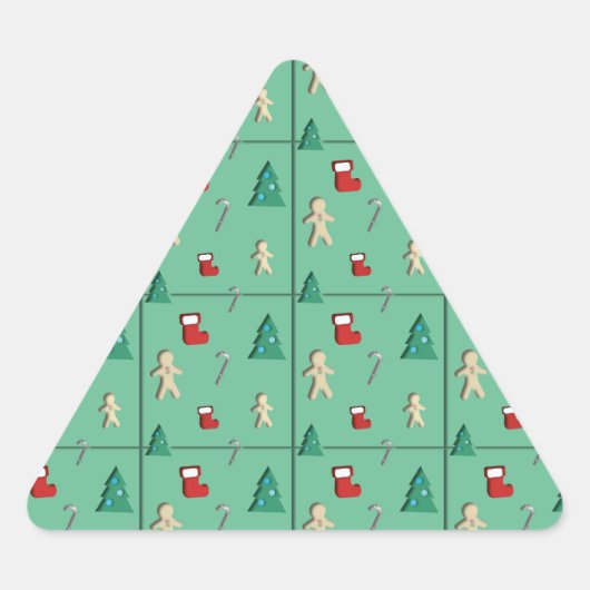 Sticker Triangle coupé en papier de Noël (Devant)