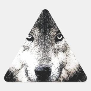 Sticker triangle des yeux de loup sauvage