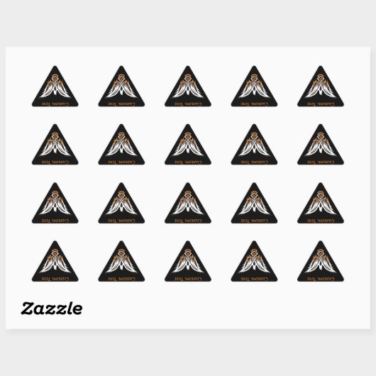 Sticker triangle d'oiseaux celtiques (Feuille)