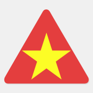Sticker triangle étoile jaune drapeau du Vietnam