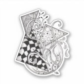 Sticker Triangle floral, dessin de Tangle - (Devant)