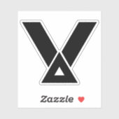Sticker Triangle géométrique minimal lettre V (Feuille)