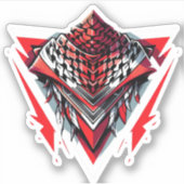 STICKER TRIANGLE INVERSÉ ROUGE KEFFIEYH (Devant)