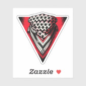 Sticker Triangle rouge inversé keffiyeh (Feuille)