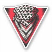 Sticker Triangle rouge inversé keffiyeh (Devant)