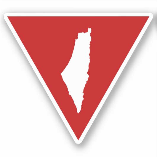 Sticker Triangle rouge inversé keffiyeh (Devant)