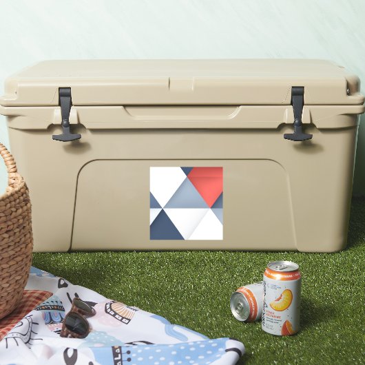 Sticker Triangles dans les tons gris avec le rouge (Glacière)