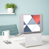 Sticker Triangles dans les tons gris avec le rouge (Ordinateur portable sur le bureau)