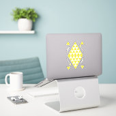 Sticker Triangles géométriques jaunes (Ordinateur portable sur le bureau)
