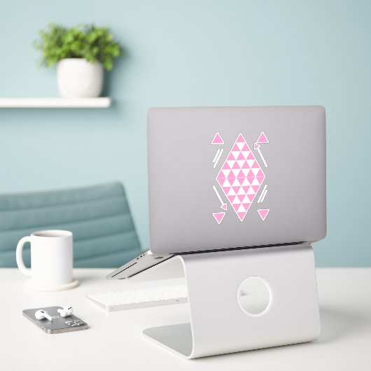 Sticker Triangles géométriques roses (Ordinateur portable sur le bureau)