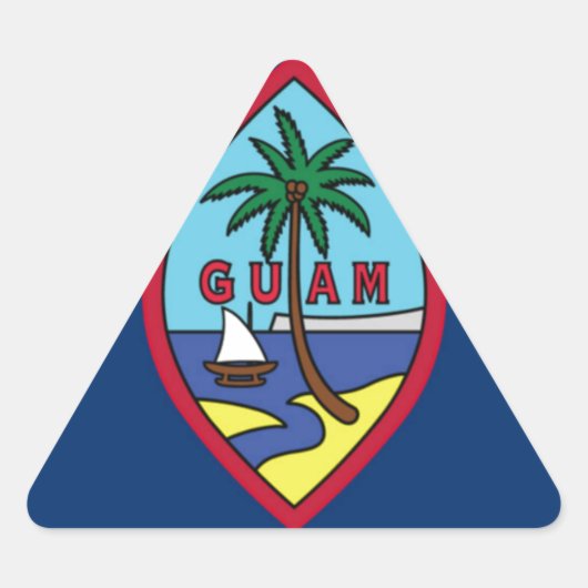 Sticker Triangulaire A bas prix ! Drapeau Guam (Devant)