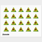Sticker Triangulaire Abeille sur tournesol jaune (Feuille)