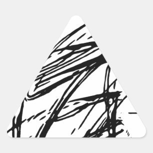 Sticker Triangulaire Abstrait noir et blanc