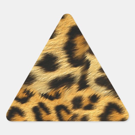 Sticker Triangulaire Accessoires d'impression de fourrure léopard réali (Devant)