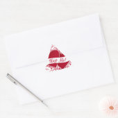 Sticker Triangulaire Accroche-Moi ! Cœurs rouges (Enveloppe)