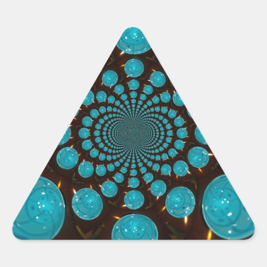 Sticker Triangulaire Affichage éclatant des lumières cyanes Kaleidoscop (Devant)