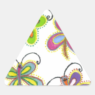 Sticker Triangulaire Ailes Whimsical : Belle conception à thème papillo