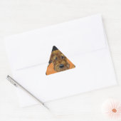 STICKER TRIANGULAIRE AIREDALE D'HALLOWEEN (Enveloppe)