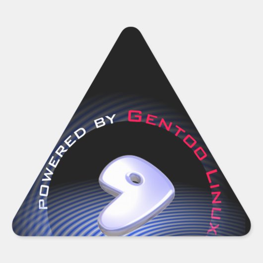 Sticker Triangulaire Alimenté par le logo GENTOO LINUX (Devant)