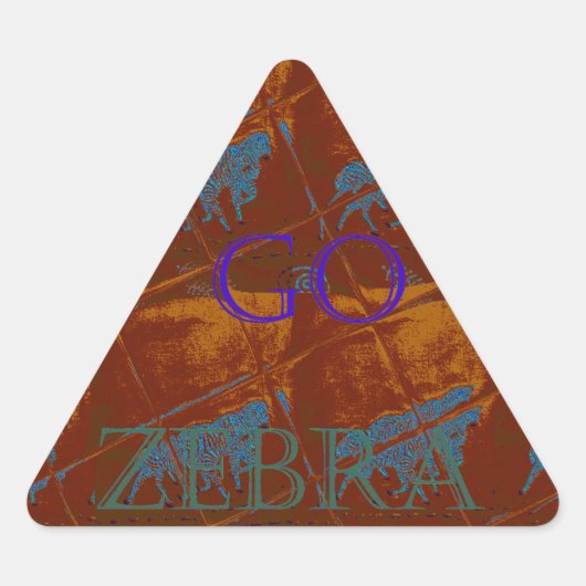 Sticker Triangulaire Allez Zebra Safari Art Imprimer/Graphique (Devant)