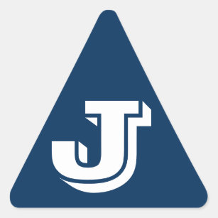 Sticker Triangulaire Alphabet par Janz Majuscule J Police Box Blue