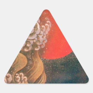 Sticker Triangulaire AMATERASU , GODDESDS SOLEILLÉS , noir rouge