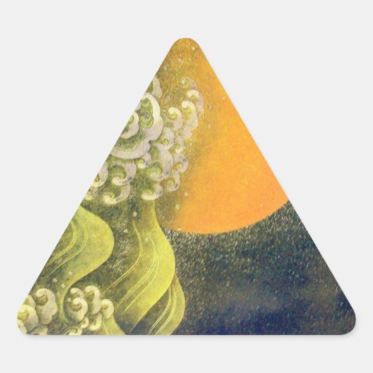 Sticker Triangulaire AMATERASU, SOLEIL GODDESS jaune vert noir (Devant)