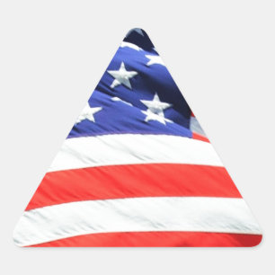 Sticker Triangulaire American Flag, vous pouvez ajouter du texte et tél