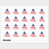 Sticker Triangulaire American Flag, vous pouvez ajouter du texte et tél (Feuille)