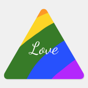 Sticker Triangulaire Amour du mois de la fierté arc-en-ciel ajoutez le