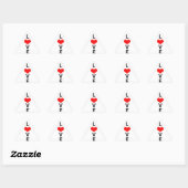 Sticker Triangulaire Amour Rouge Coeur Mignon Saint-Valentin Blanc Pers (Feuille)