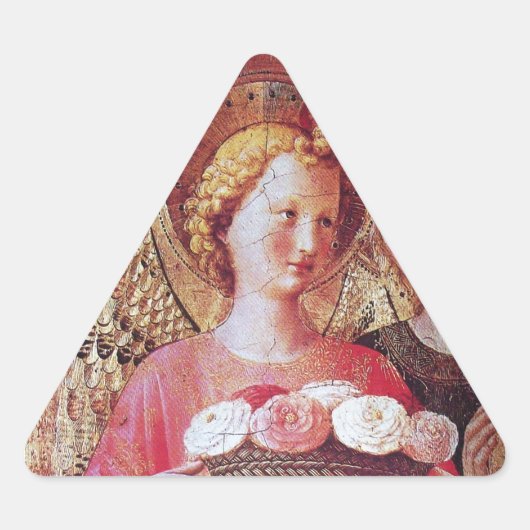 STICKER TRIANGULAIRE ANGEL AVEC ROSES (Devant)