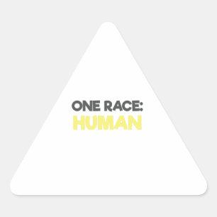 Sticker Triangulaire Anti-Racisme Une race humaine