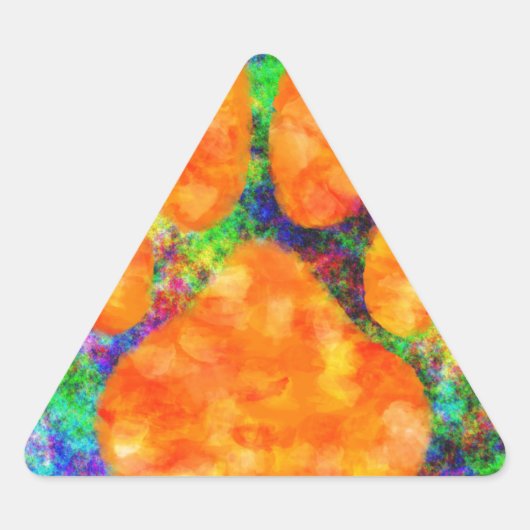 Sticker Triangulaire Aquarelle Empreinte de patte de chien (Devant)