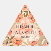 Sticker Triangulaire Aquarelle Orange Floral Mariage (Devant)