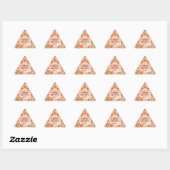 Sticker Triangulaire Aquarelle Orange Floral Mariage (Feuille)
