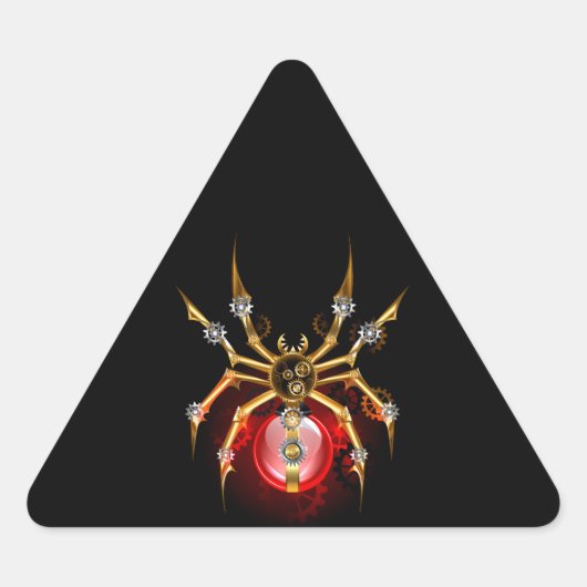 Sticker Triangulaire Araignée en vapeur noire (Devant)