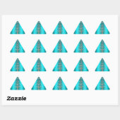 Sticker Triangulaire Arbre de Noël argenté sur Aqua (Feuille)