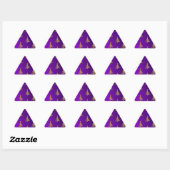 Sticker Triangulaire Arbres de Noël Gold sur violet (Feuille)