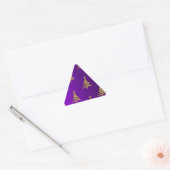 Sticker Triangulaire Arbres de Noël Gold sur violet (Enveloppe)