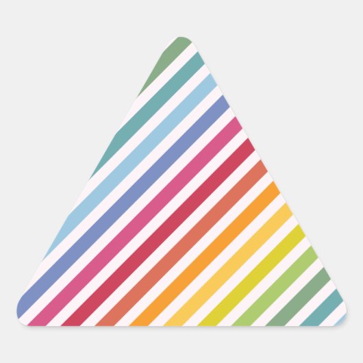 Sticker Triangulaire Arc en ciel et rayures blanches (Devant)