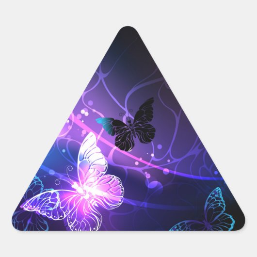 Sticker Triangulaire Arrière - plan avec papillons de nuit (Devant)