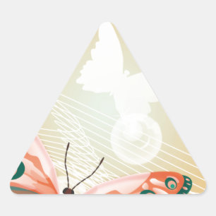 Sticker Triangulaire Art du destin de l'amour de mariage de papillon ha