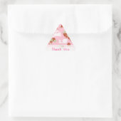 Sticker Triangulaire Art japonais : Sakura rose et lapins Merci (Sac)