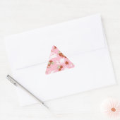 Sticker Triangulaire Art japonais : Sakuras et lapins roses (Enveloppe)