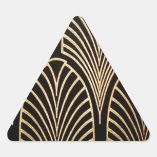 Sticker Triangulaire Art nouveau, art déco, ventilateur motif, bronze, 